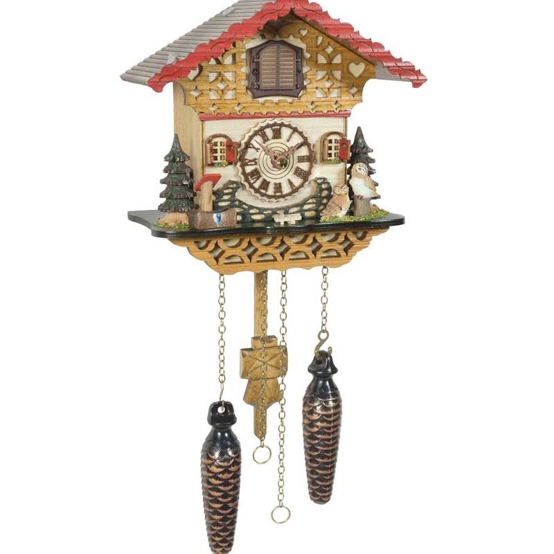 Hermle Hedwig Snowy Owl Wooden Quartz-Movement Cuckoo Clock Handcrafted in Germany