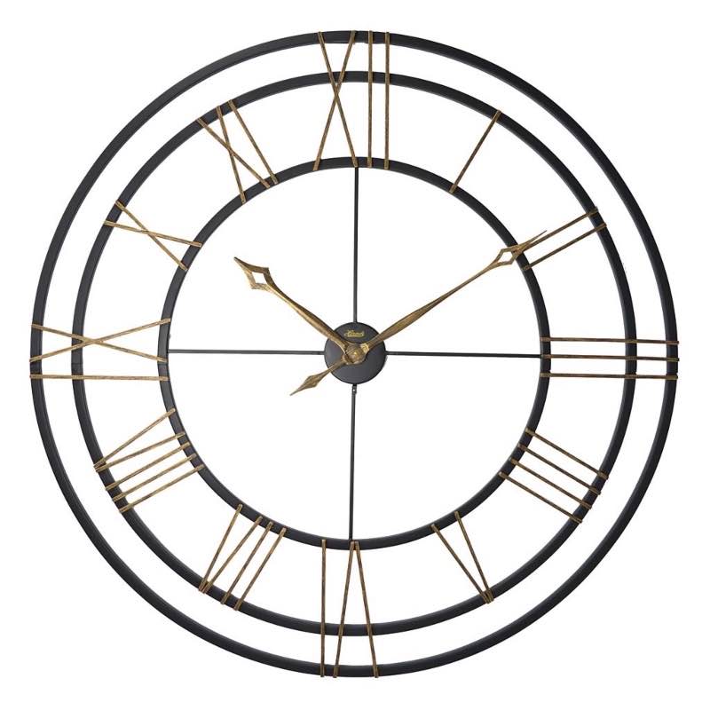 Oversized Wrought Iron Analog Gallery Wall Clock with Roman Numerals