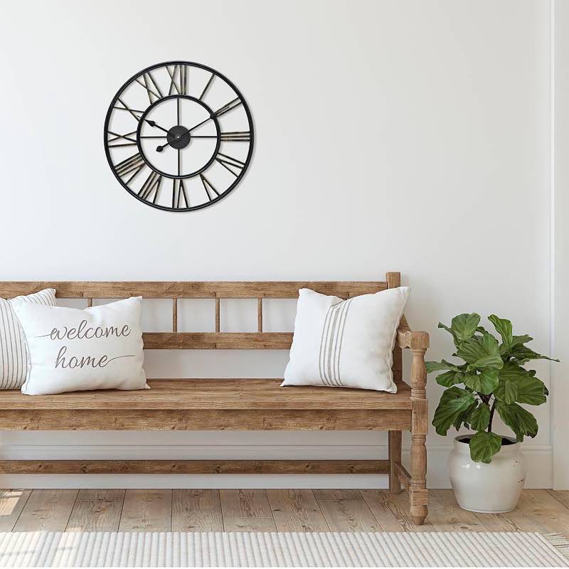 Roman Numerals Metal Wall Clock