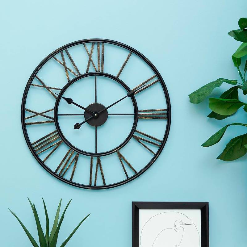 Roman Numerals Metal Wall Clock