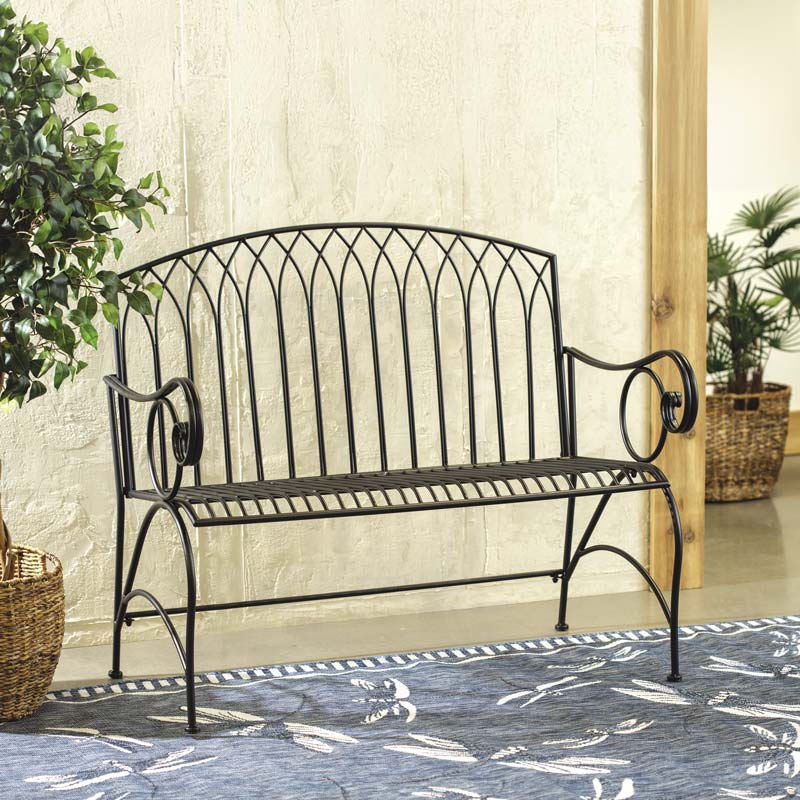 Black Metal Classic Garden Bench