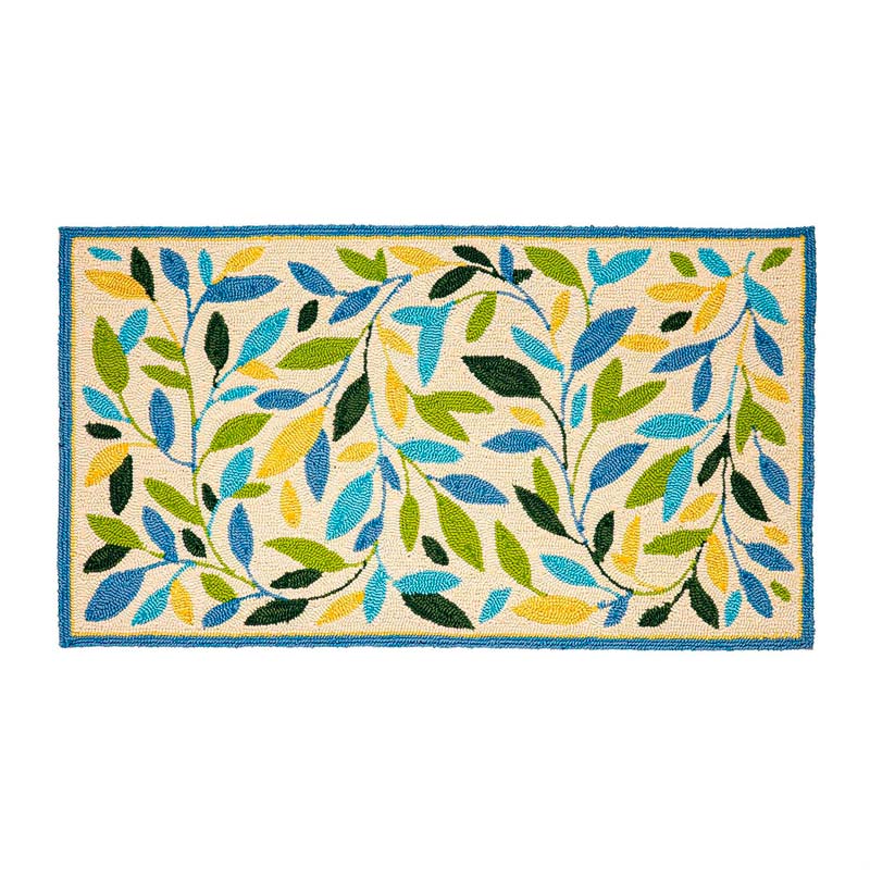 Indoor/Outdoor Hooked  Spring Foliage Rug