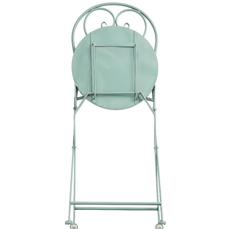 Folding Metal Teal Mosaic Bistro Chair with Mosaic Seat