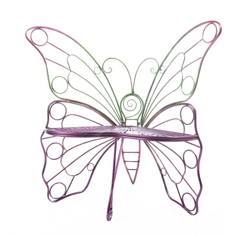 Multi-colored Powder-coated Metal Butterfly Garden Chair