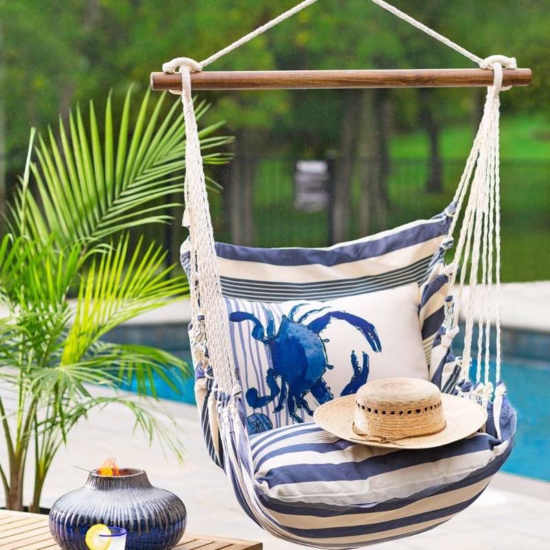 Blue & White Crab Hammock Swing