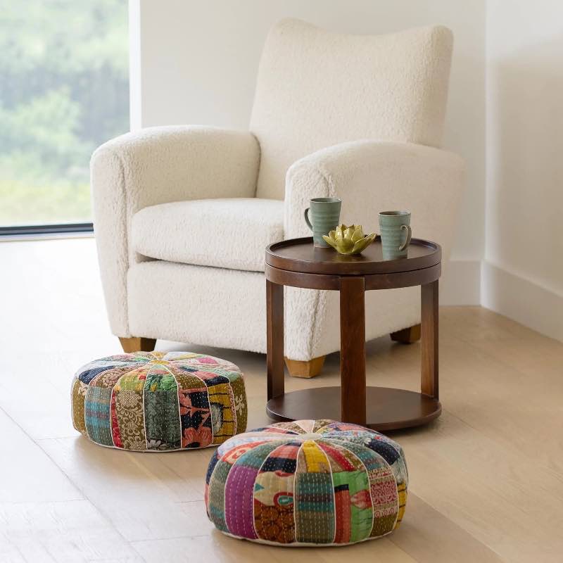 Kantha Pouf Tea Table