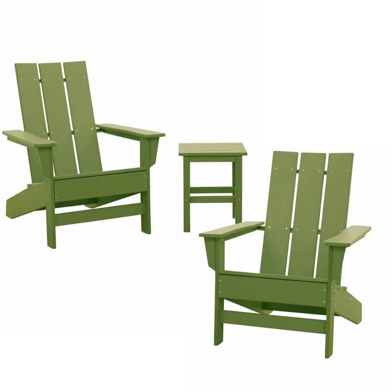 Outdoor Relaxation Adirondack Chair Set - Lime