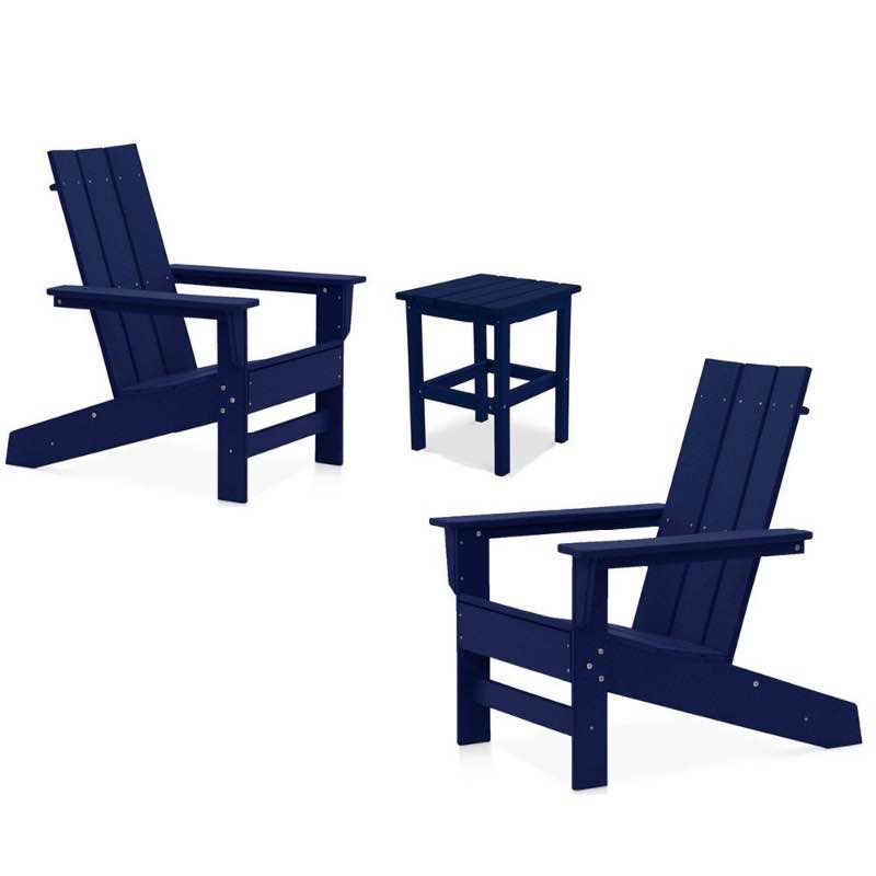 Outdoor Relaxation Adirondack Chair Set - Navy