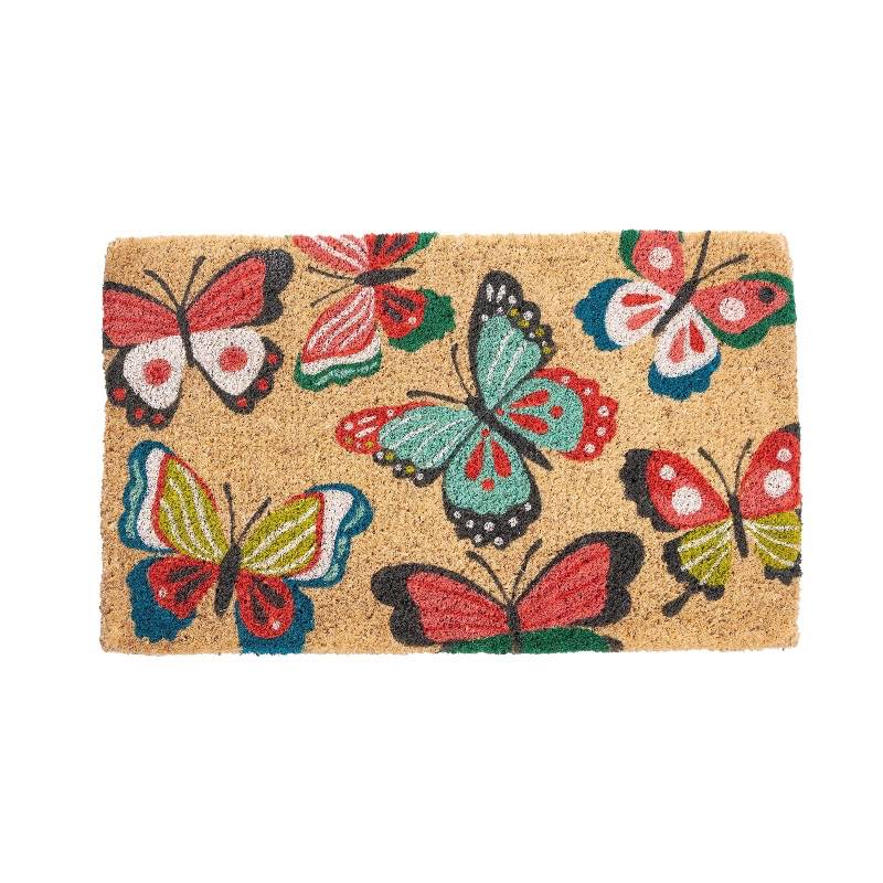 Butterfly Coir Plush Doormat