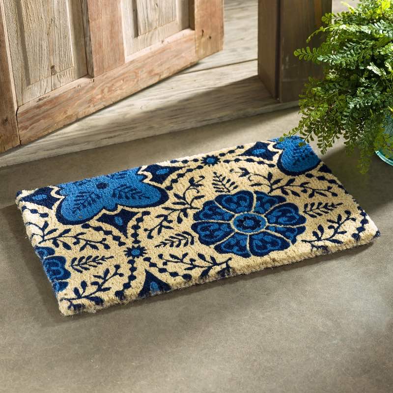 Blue Moroccan Coir Doormat