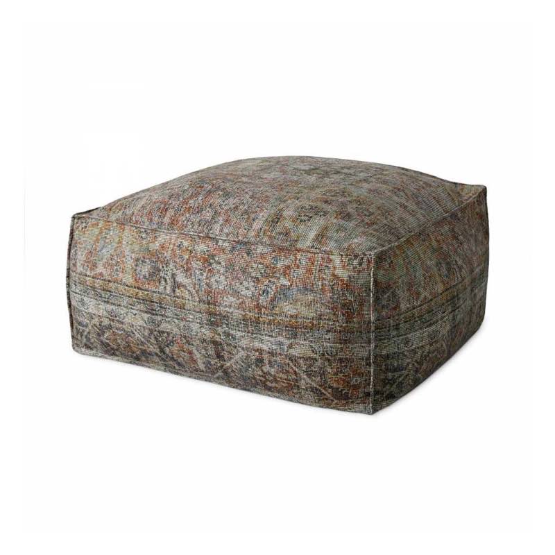 Multi-Color Woven Floor Cushion Pouf