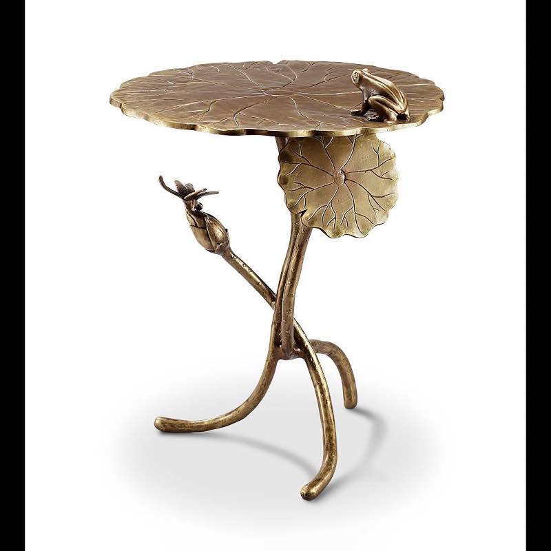 Frog and Lily Pad Recycled Aluminum Side Table