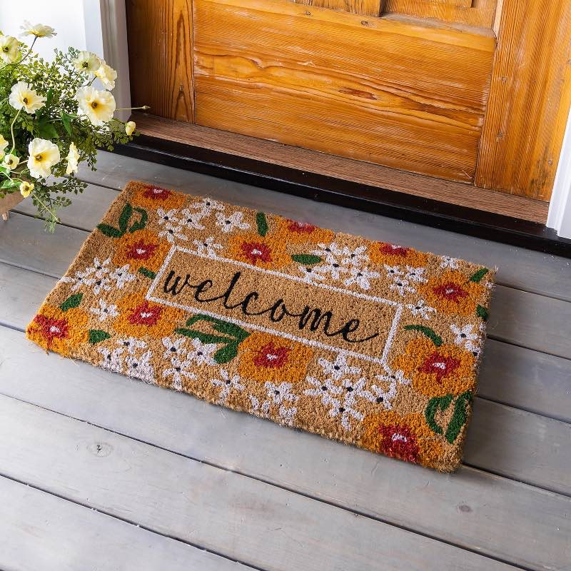 A Spring Welcome Coir Doormat