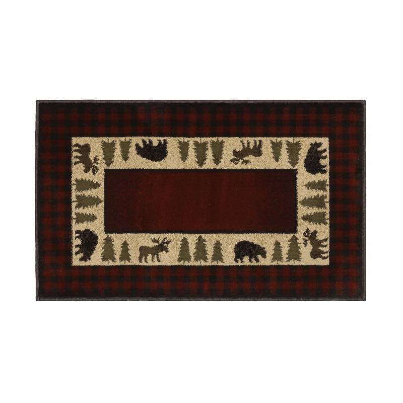 Red Vista Bear and Moose Rug, 30