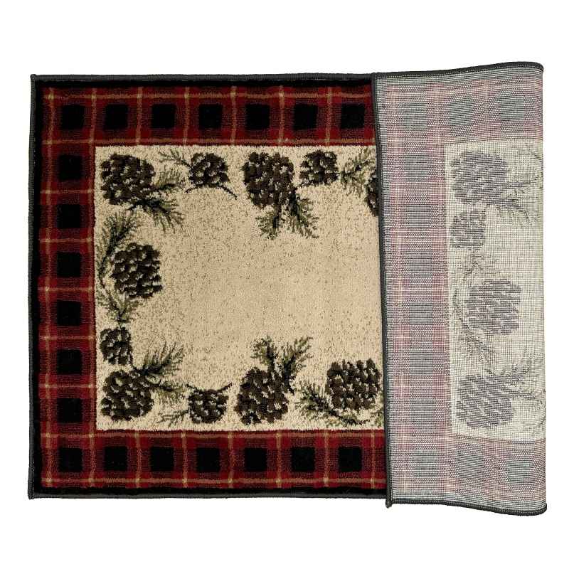 Vista II Cones Red Plaid Hearth Rug