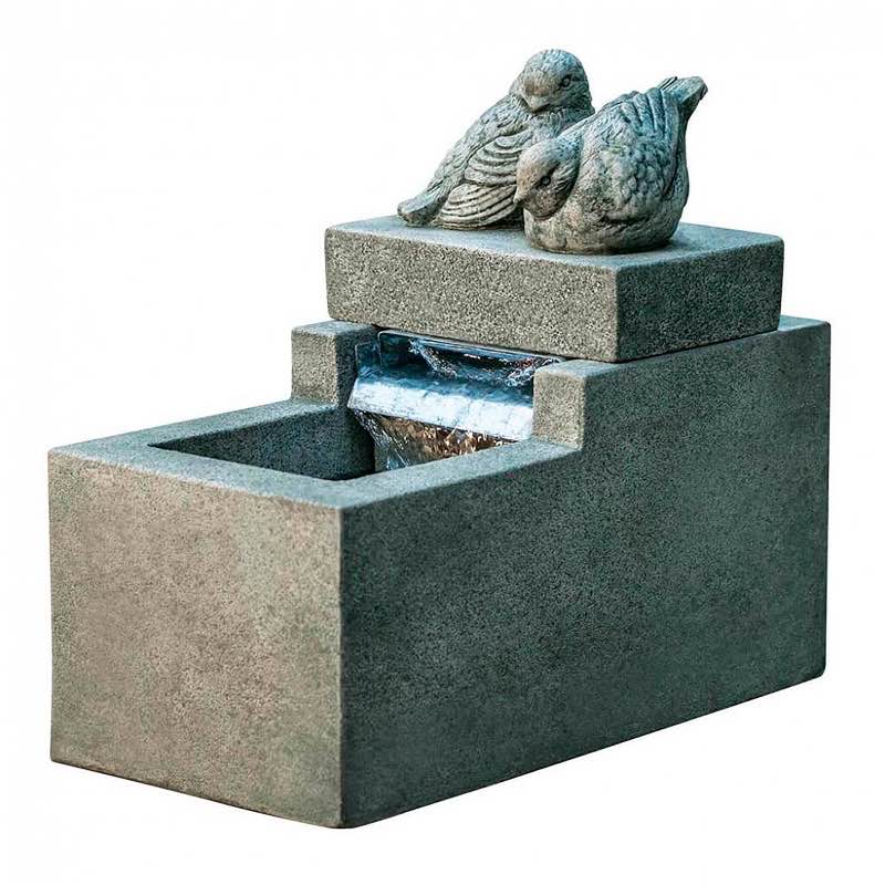 Songbirds Cast Stone Tabletop Fountain