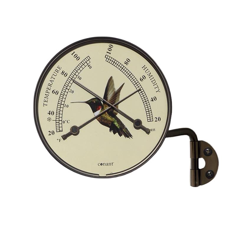 Hummingbird Wall-Mount Thermometer and Hygrometer