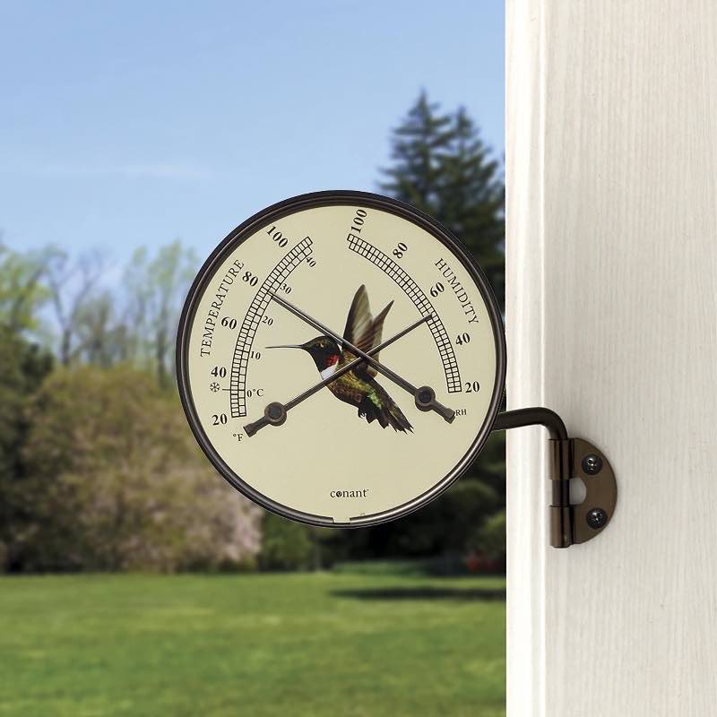 Hummingbird Wall-Mount Thermometer and Hygrometer