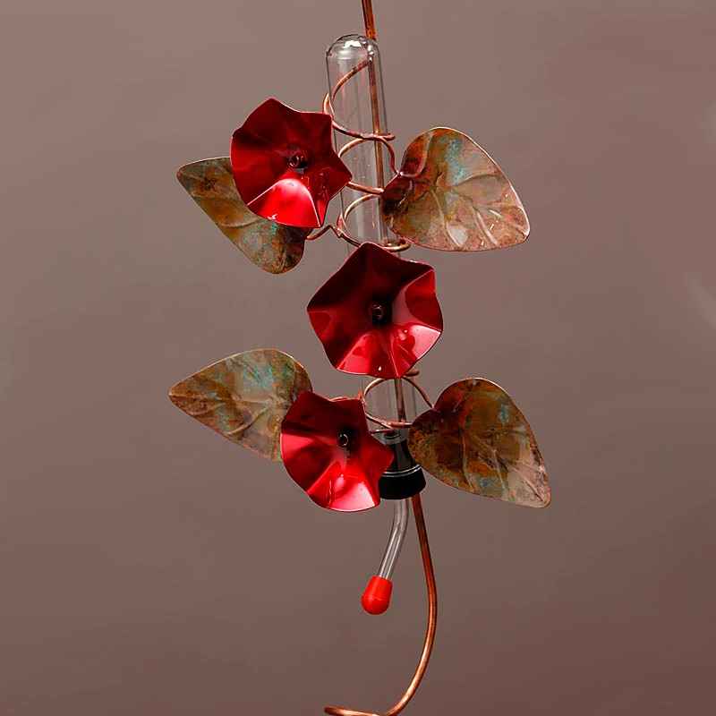 Morning Glory Copper Hummingbird Feeder