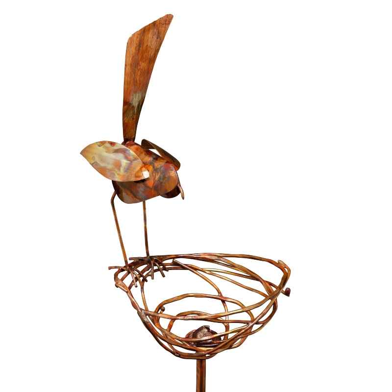 Carolina Wren And Nest Copper Garden Stake