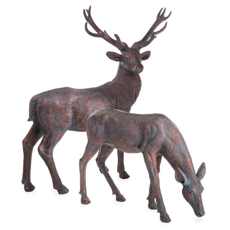 Buck and Doe Statuary Set