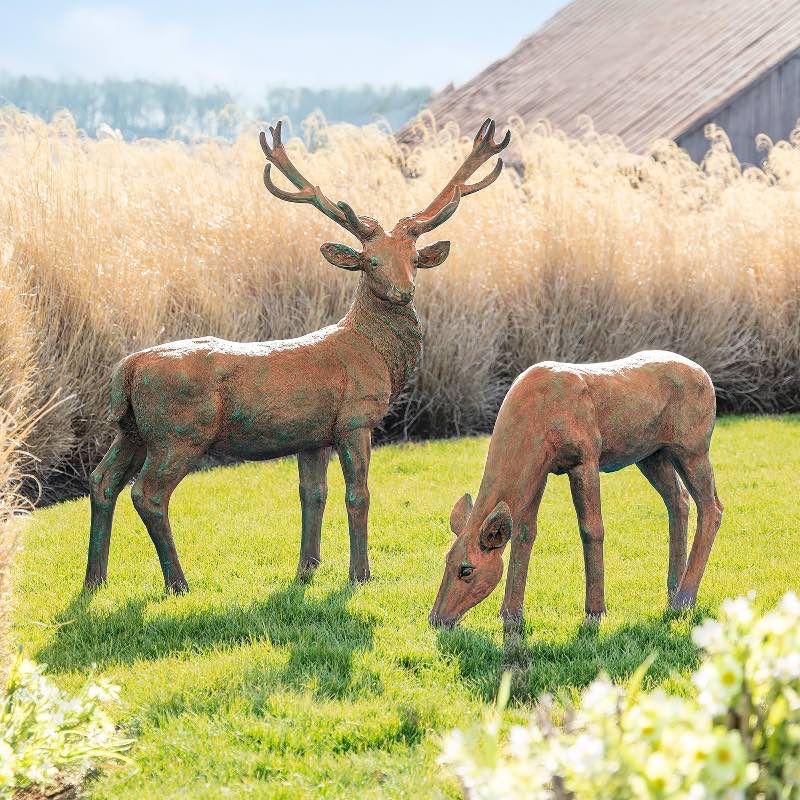 Buck and Doe Statuary Set