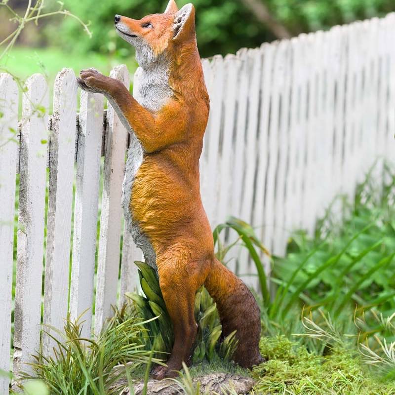 Lifelike Indoor/Outdoor Resin Standing Fox Statue