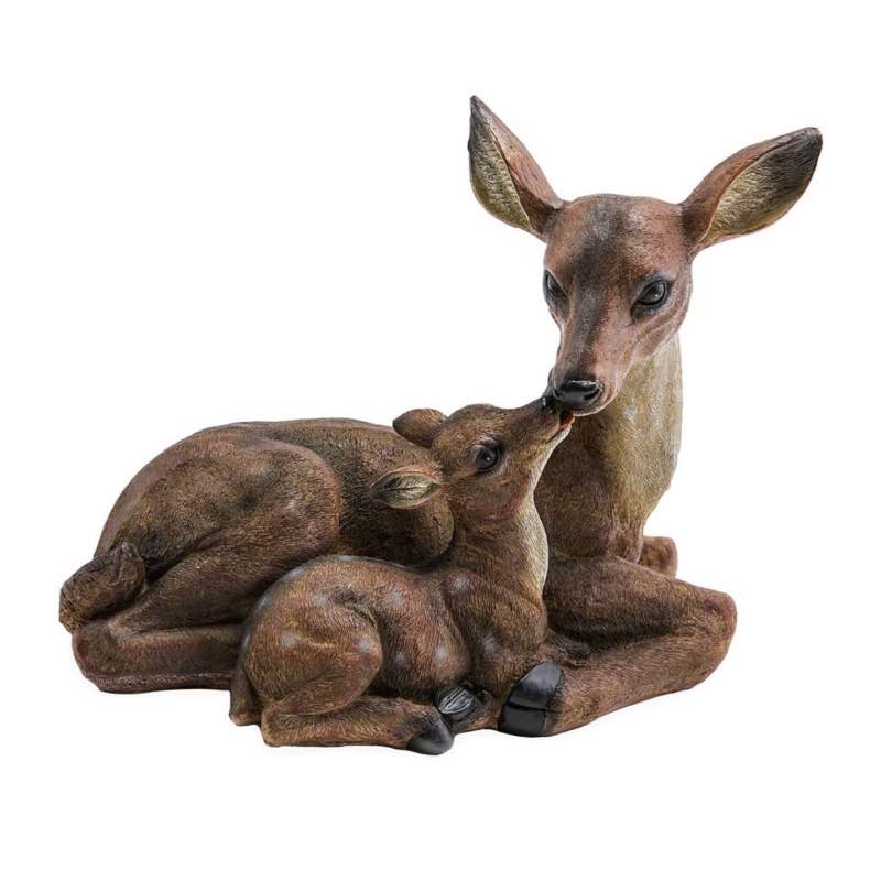 Mother Deer and Fawn Garden Sculpture