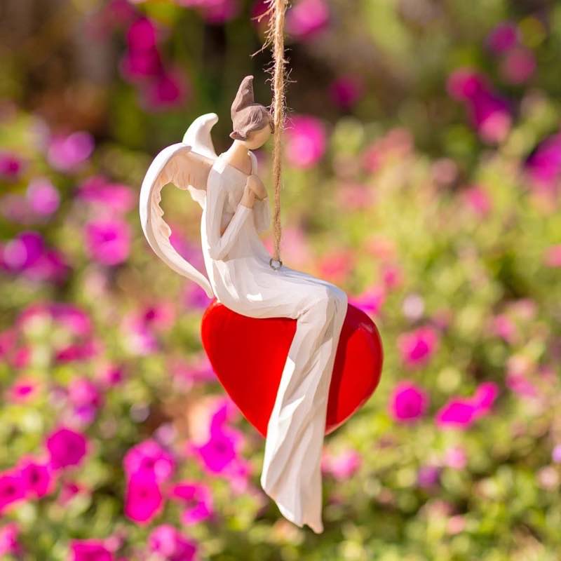 Angel on Heart Hanging Decoration