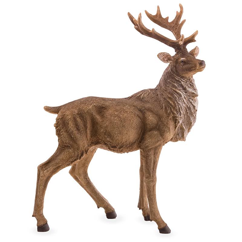 Lifelike Standing Elk Sculpture