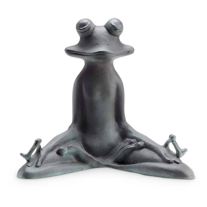 Handcrafted Metal Yoga Frog Sculpture