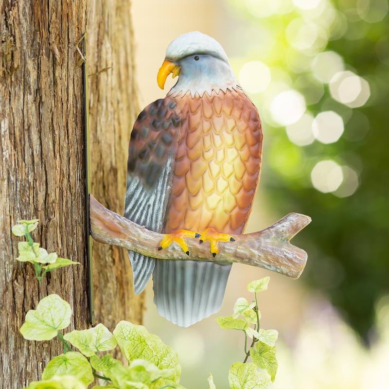 Metal Eagle on Branch Wall Art