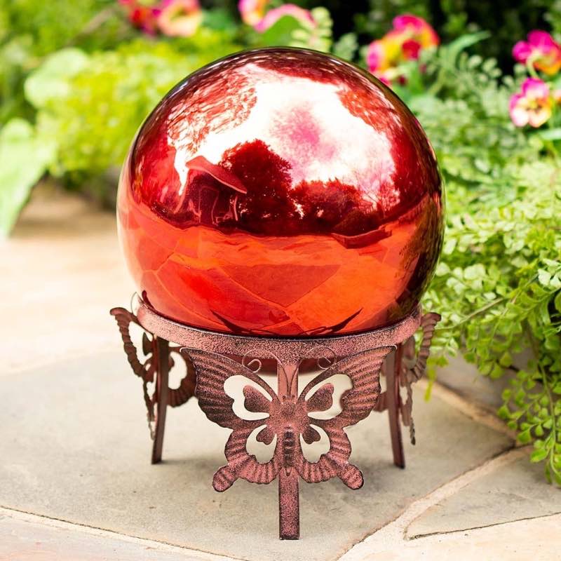 Metal Butterfly Gazing Ball Stand