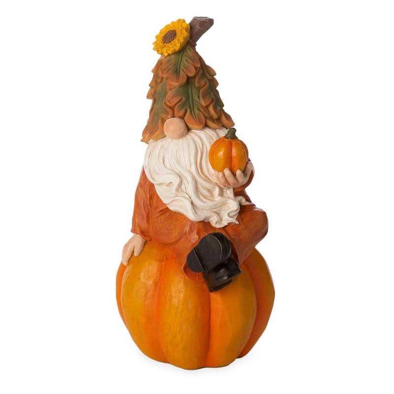 Happy Harvest Gnome on Pumpkin