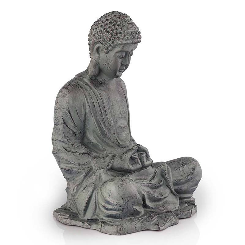 Recycled Aluminum Large Meditating Garden Buddha Sculpture