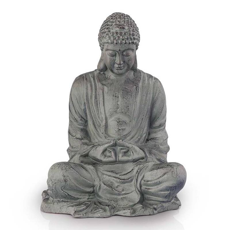 Recycled Aluminum Large Meditating Garden Buddha Sculpture