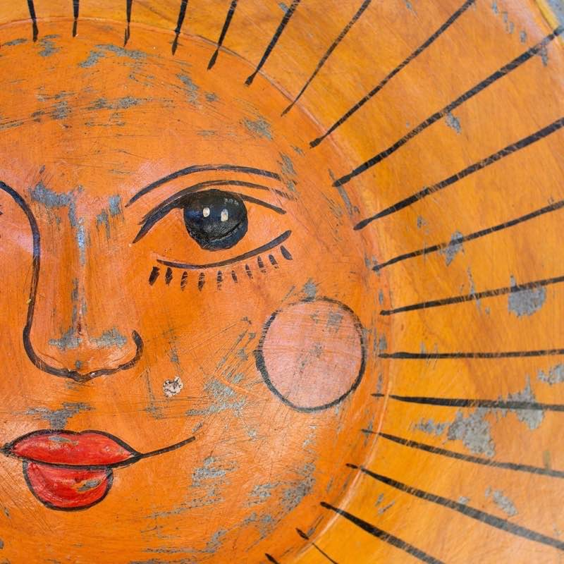 Smiling Sun Recycled Metal Wall Art