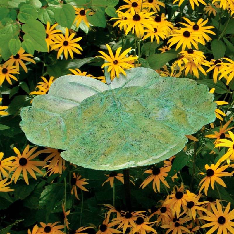 Green Leaf Birdbath Garden Stake