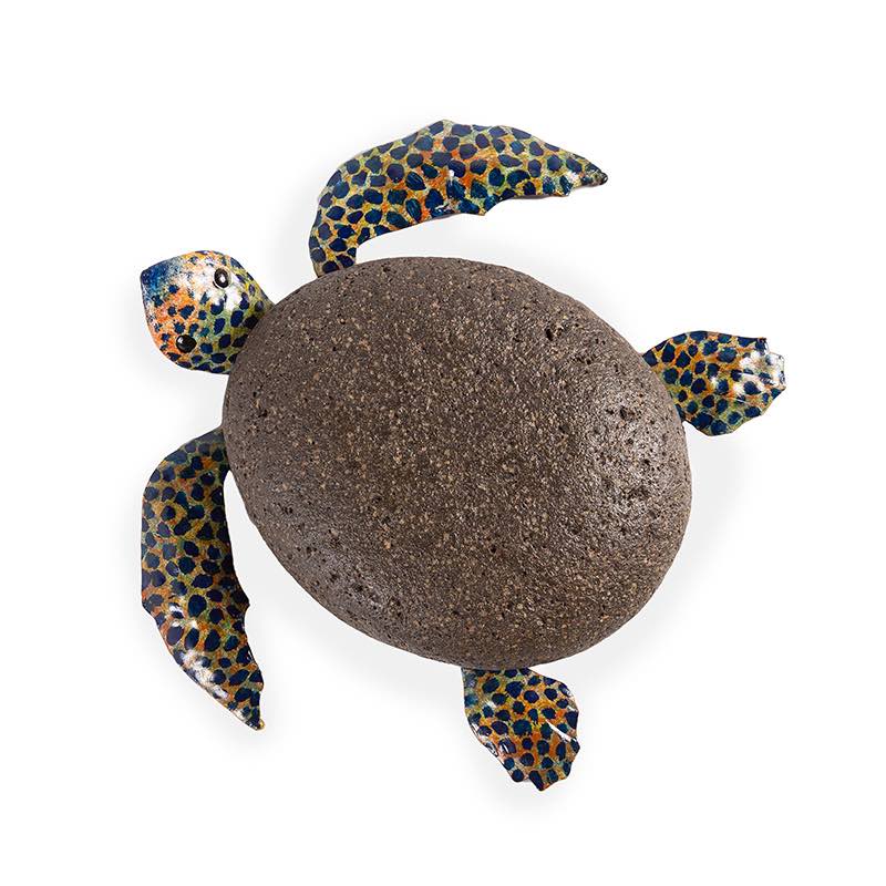 Metal and Stone Handcrafted Sea Turtle, Small