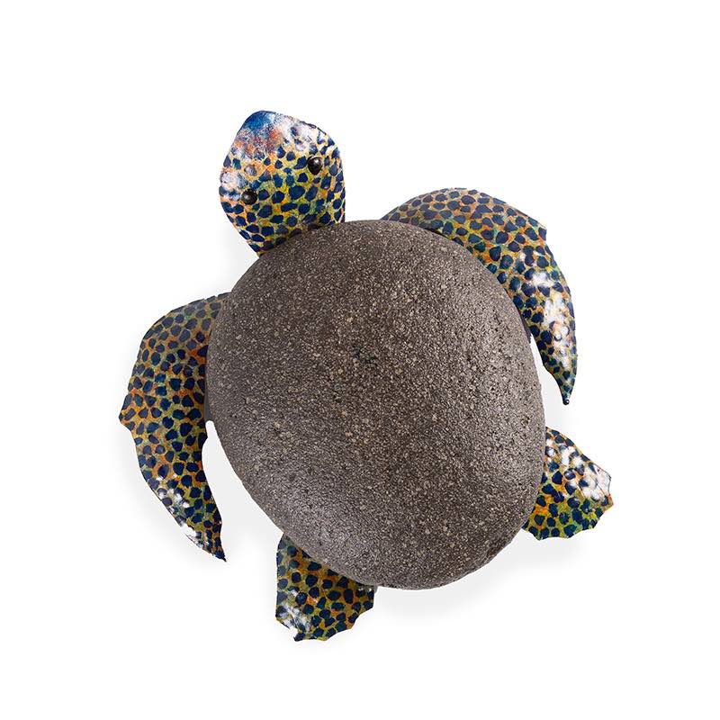 Metal and Stone Handcrafted Sea Turtle, Large