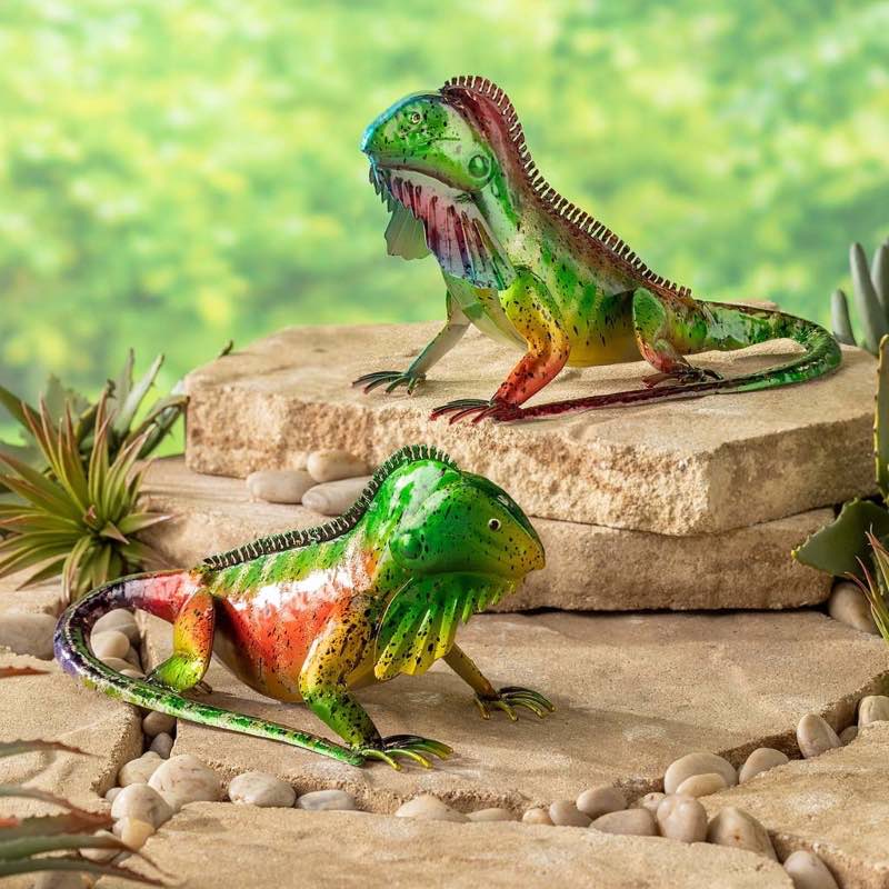 Iguana Statues, Set of 2