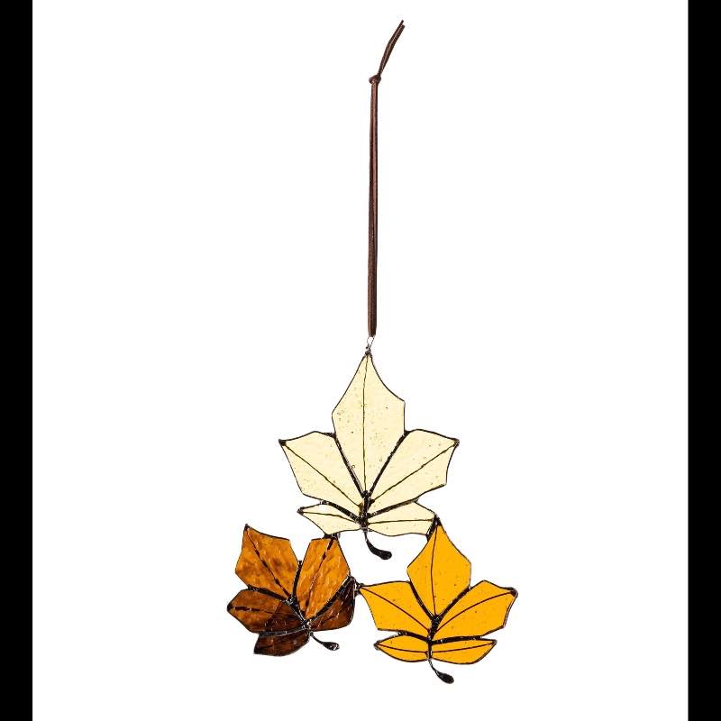 Stained Glass Leaves Hanging Decor