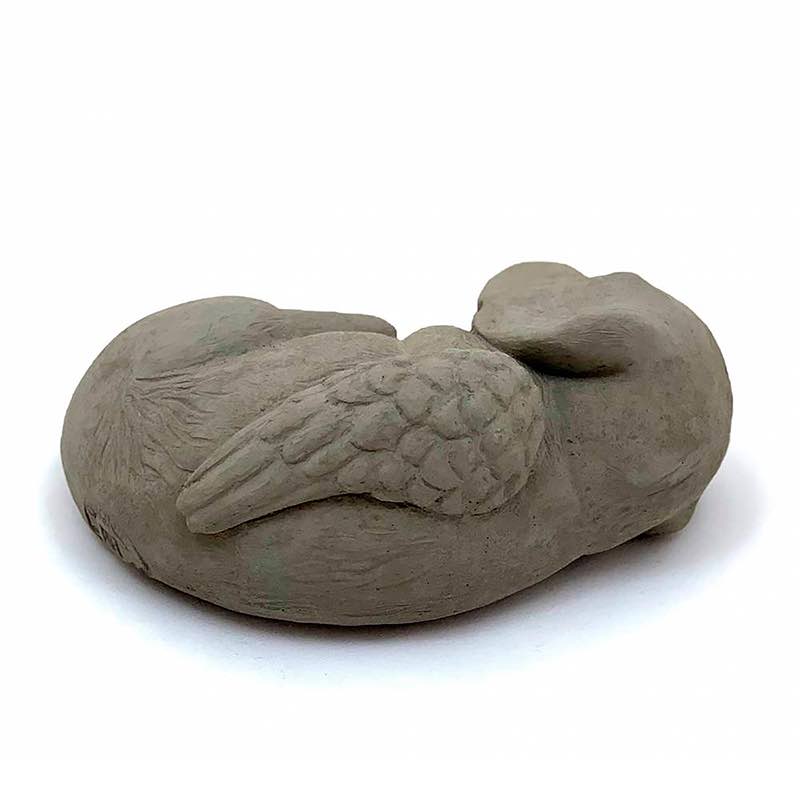 Sleeping Puppy with Angel Wings Pet Memorial Sculpture - Gray