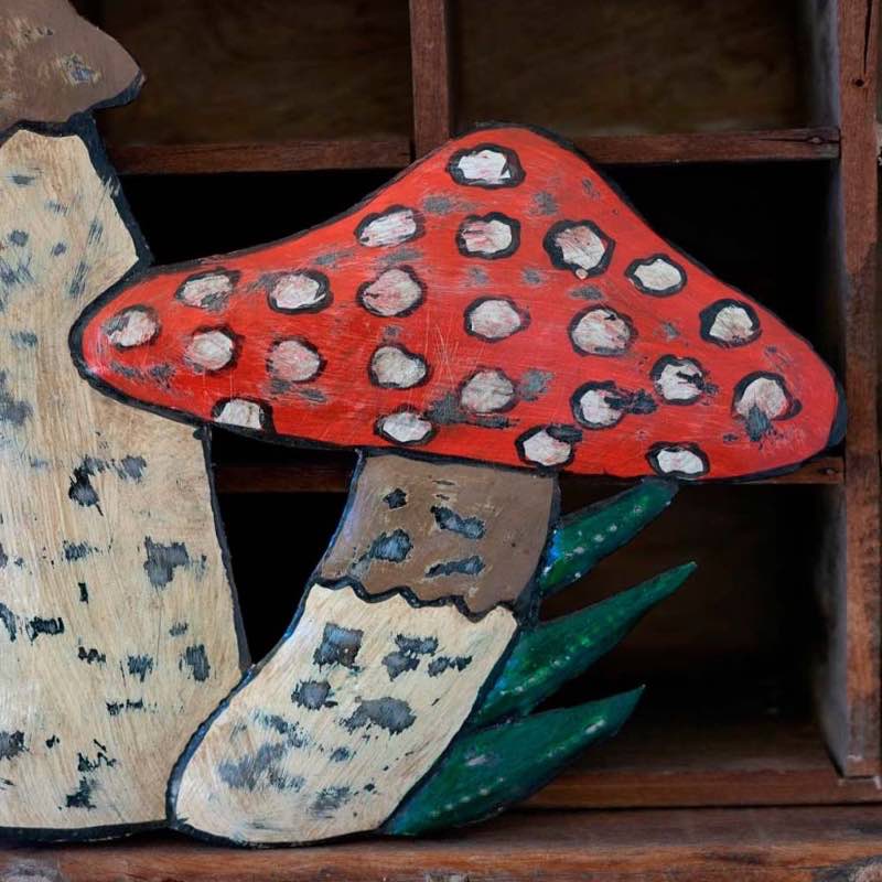 Indoor/Outdoor Metal Mushroom Wall Art