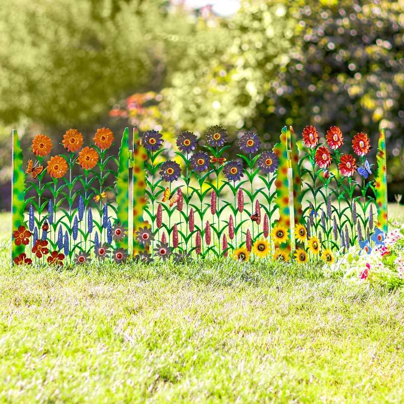 Colorful Metal Field of Flowers Screen