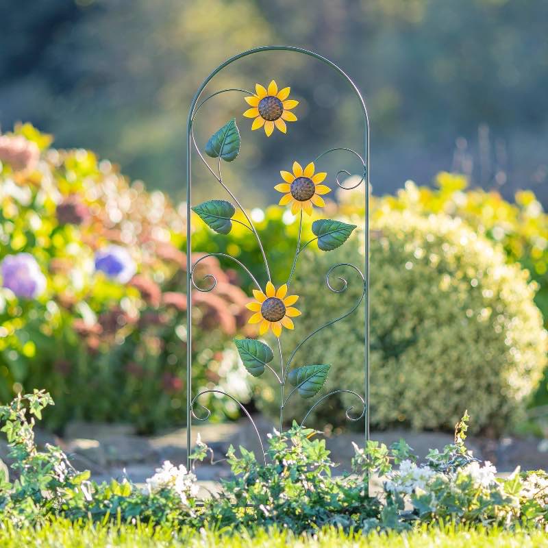 Metal Sunflower Garden Trellis