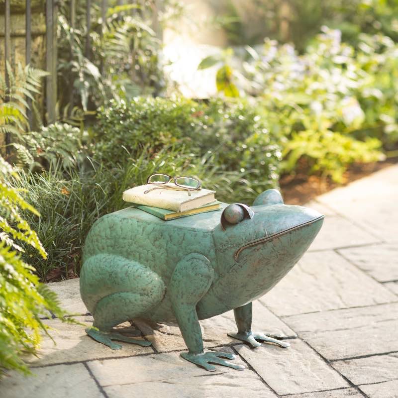 Handmade Painted Metal Frog Side Table