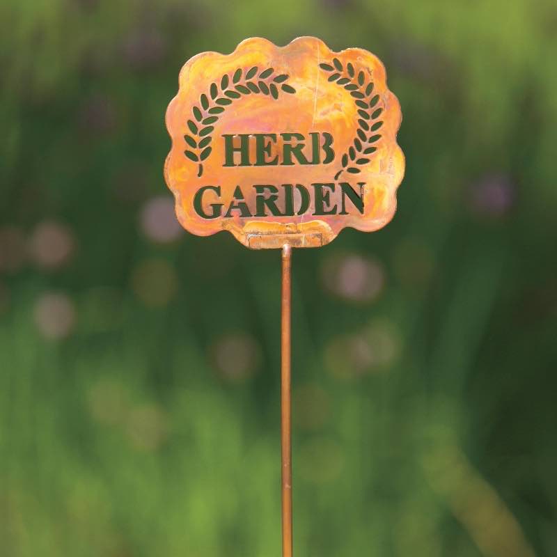 Handcrafted Flamed Copper Herb Garden Stake