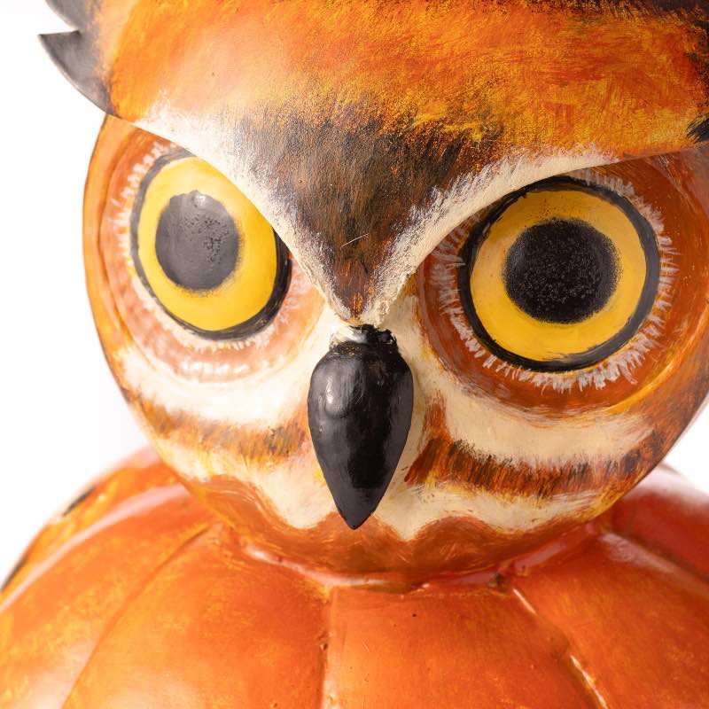 Handcrafted Owl Pumpkin Statue