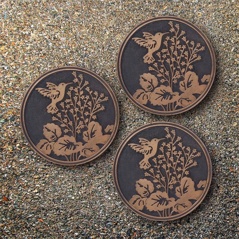 Hummingbird Rubber Stepping Stones, Set of 3